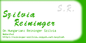 szilvia reininger business card